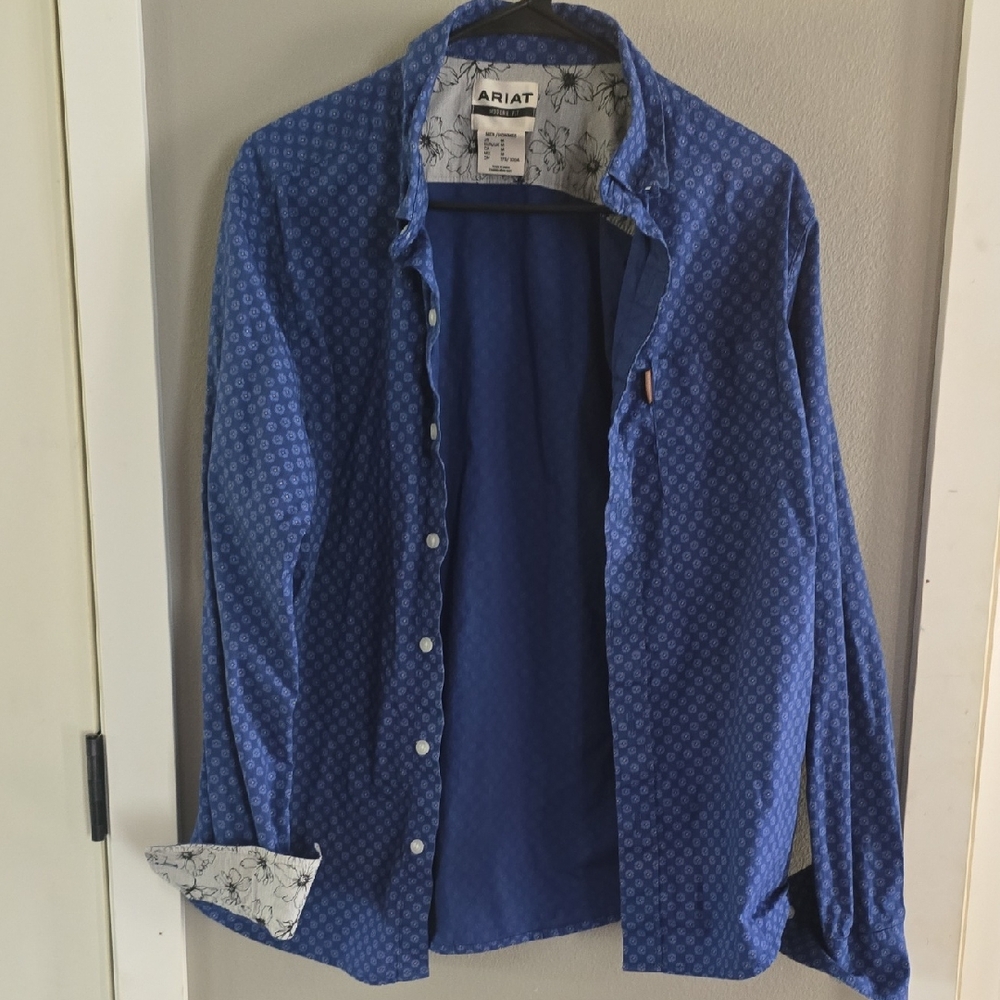Ariat Blue Geometric Long Sleeve Shirt